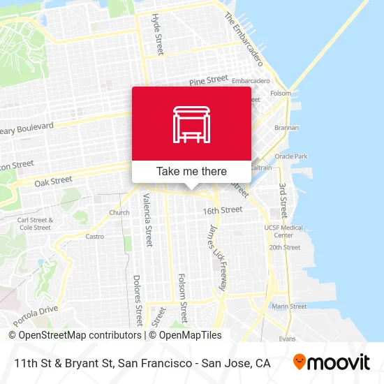 11th St & Bryant St map
