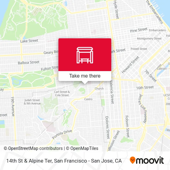 14th St & Alpine Ter map