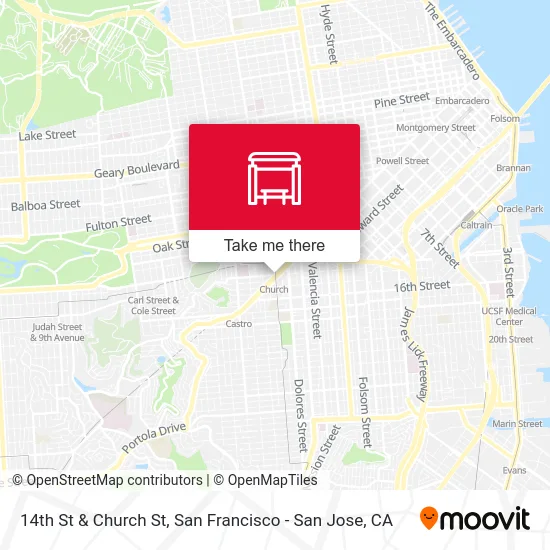14th St & Church St map