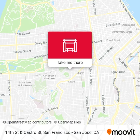 14th St & Castro St map