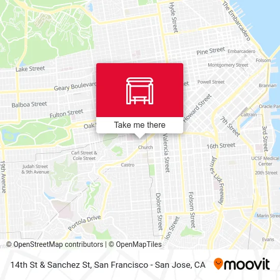 14th St & Sanchez St map