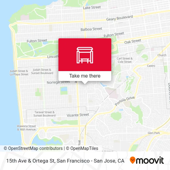 15th Ave & Ortega St map