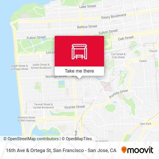 16th Ave & Ortega St map