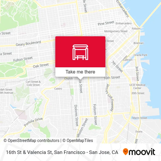 16th St & Valencia St map