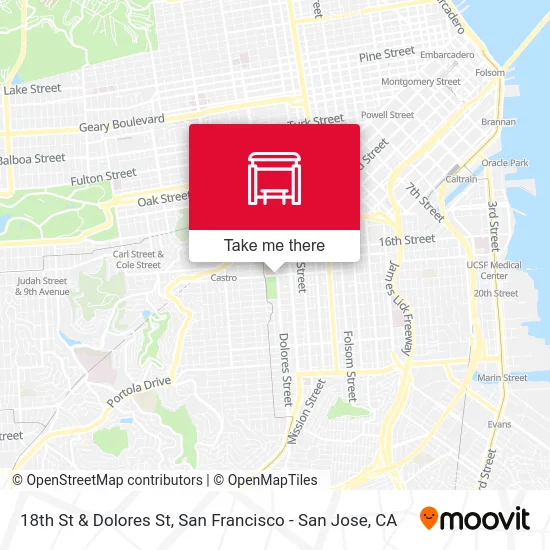 18th St & Dolores St map