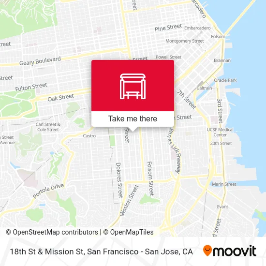 18th St & Mission St map
