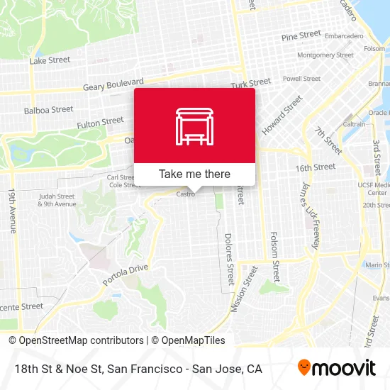 18th St & Noe St map