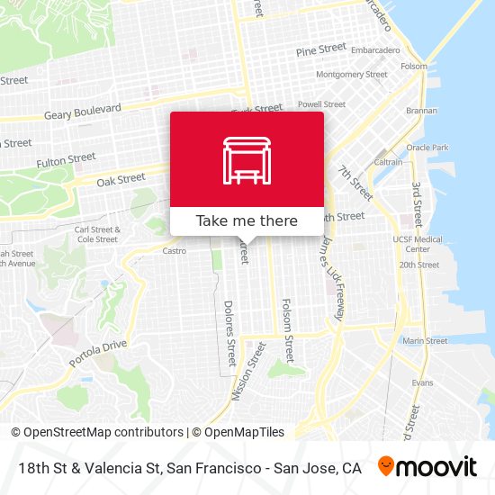 Mapa de 18th St & Valencia St