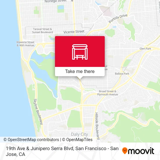 Mapa de 19th Ave & Junipero Serra Blvd