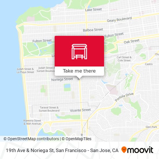 19th Ave & Noriega St map