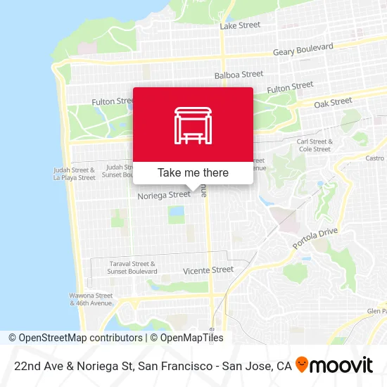 22nd Ave & Noriega St map