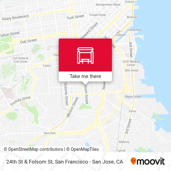 24th St & Folsom St map
