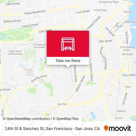 24th St & Sanchez St map