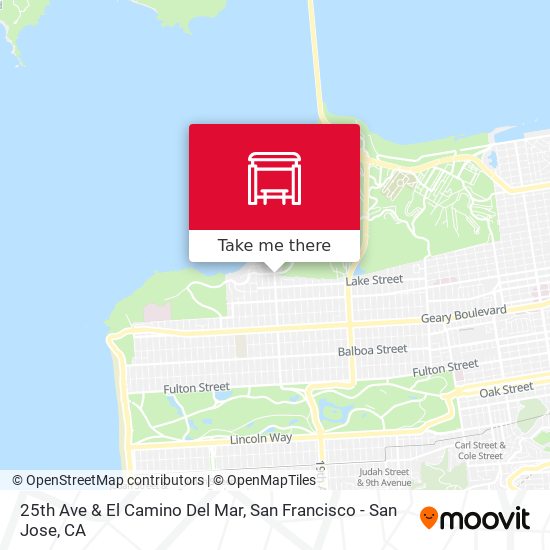 25th Ave & El Camino Del Mar map