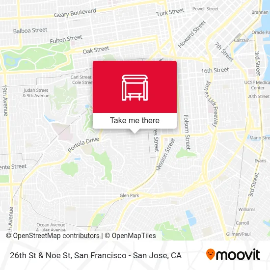 26th St & Noe St map