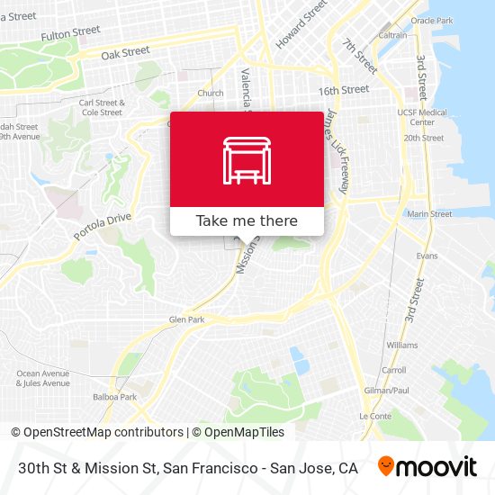 30th St & Mission St map