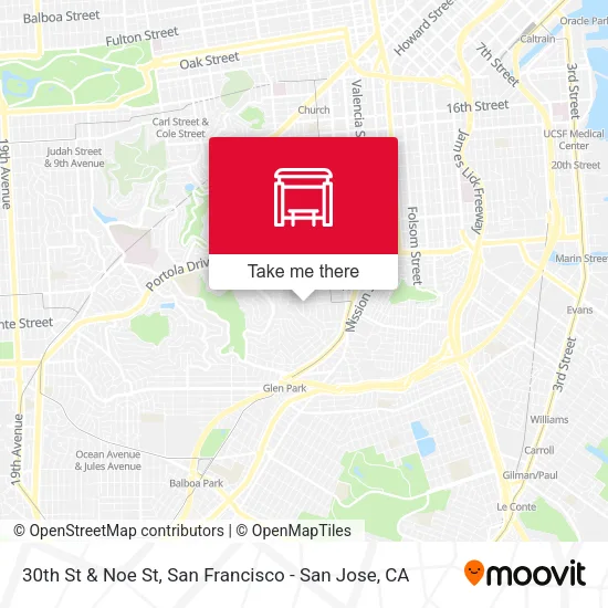 Mapa de 30th St & Noe St