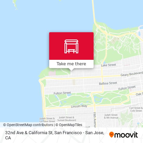 32nd Ave & California St map
