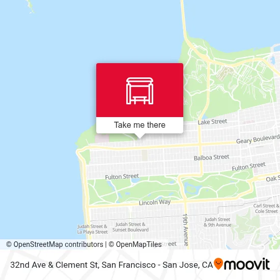 32nd Ave & Clement St map