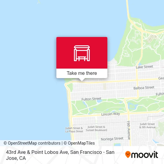 43rd Ave & Point Lobos Ave map