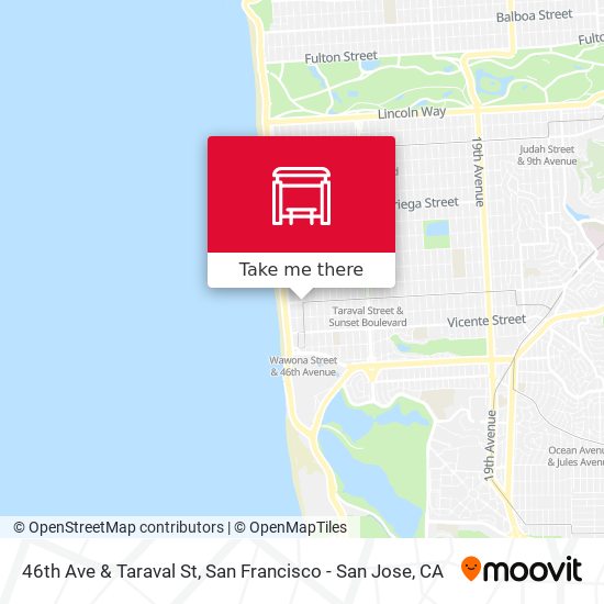 46th Ave & Taraval St map