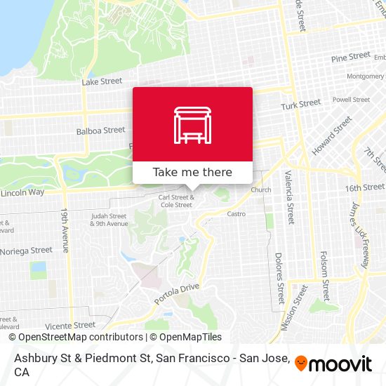 Mapa de Ashbury St & Piedmont St