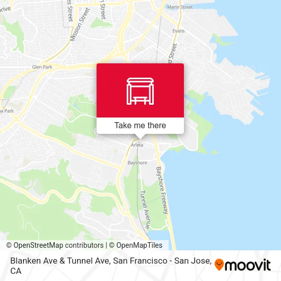 Mapa de Blanken Ave & Tunnel Ave