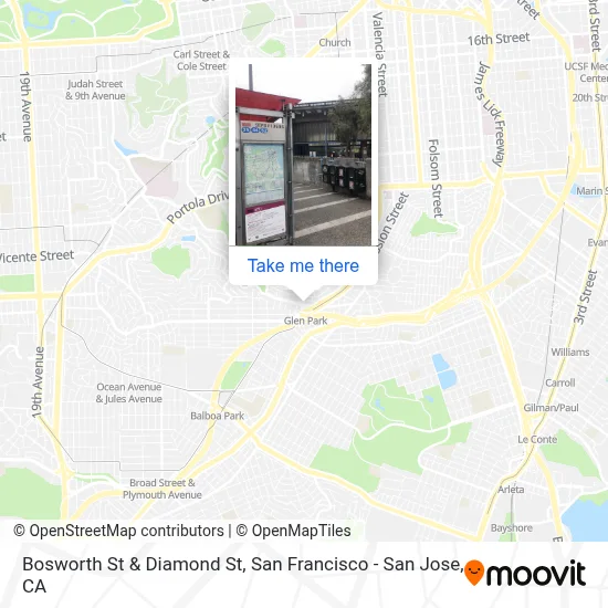 Bosworth St & Diamond St map