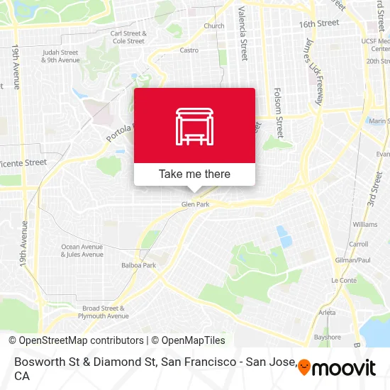 Bosworth St & Diamond St map