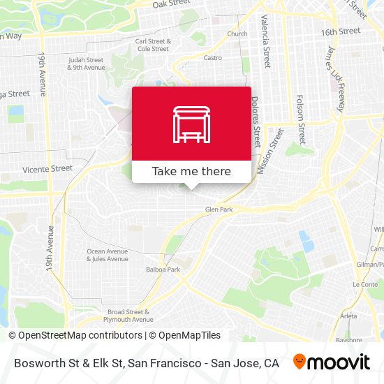 Bosworth St & Elk St map