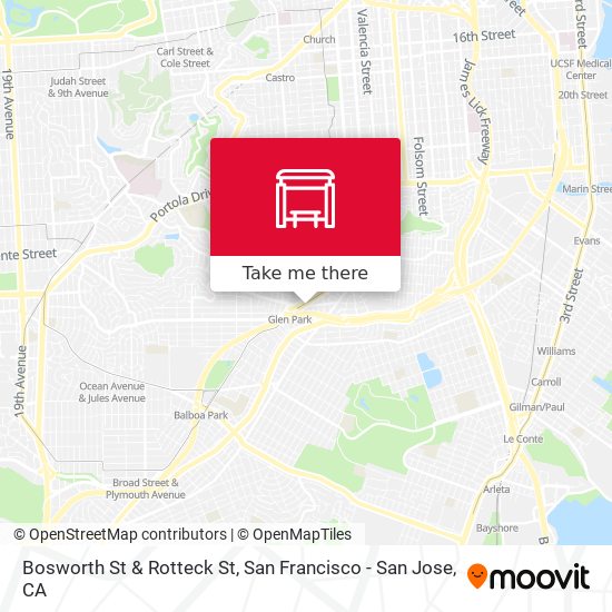 Bosworth St & Rotteck St map