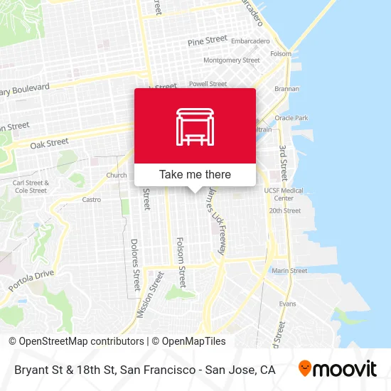 Bryant St & 18th St map