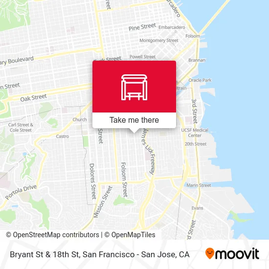 Bryant St & 18th St map