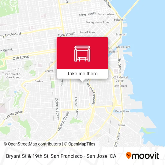 Bryant St & 19th St map