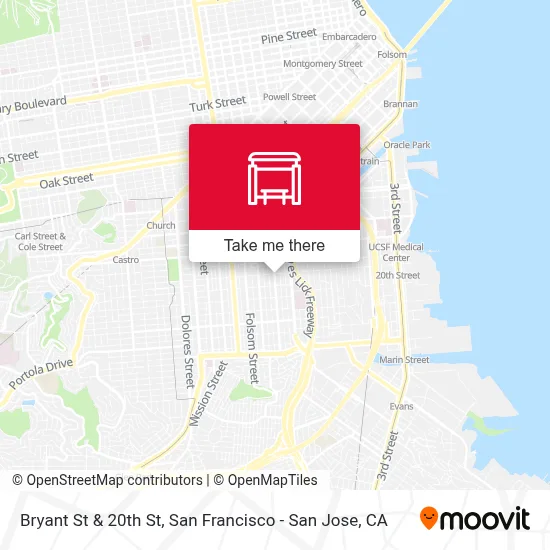 Bryant St & 20th St map