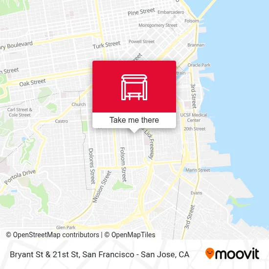 Bryant St & 21st St map