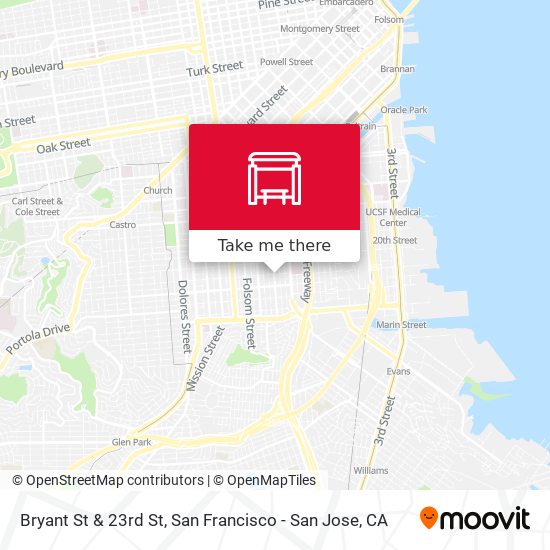 Bryant St & 23rd St map