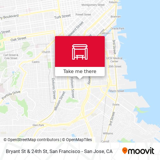 Bryant St & 24th St map