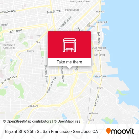 Bryant St & 25th St map