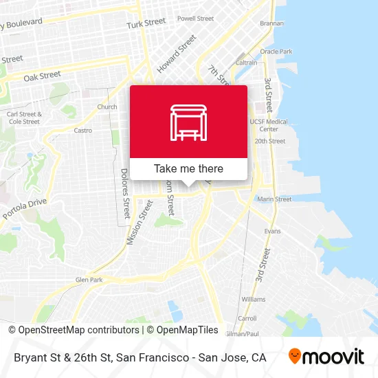 Bryant St & 26th St map
