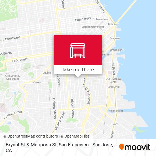 Bryant St & Mariposa St map