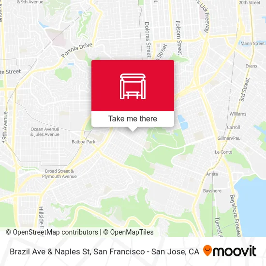 Brazil Ave & Naples St map