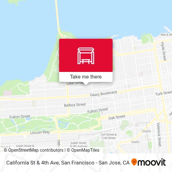 California St & 4th Ave map