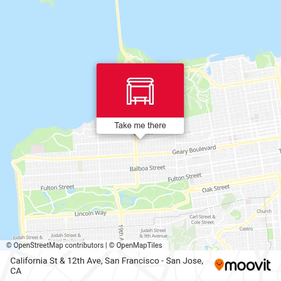 California St & 12th Ave map