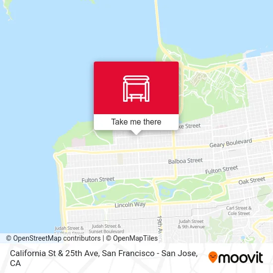 California St & 25th Ave map