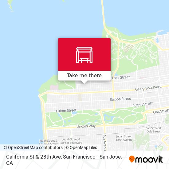 California St & 28th Ave map