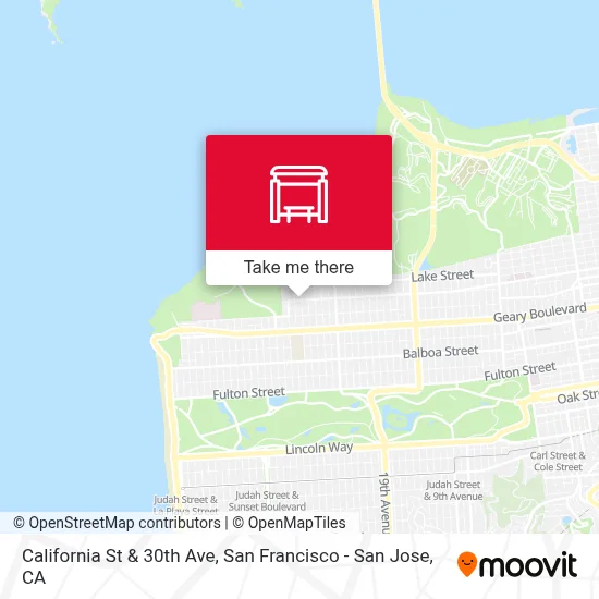 California St & 30th Ave map