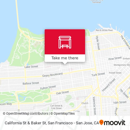 California St & Baker St map