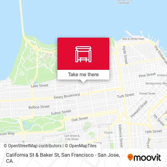 California St & Baker St map