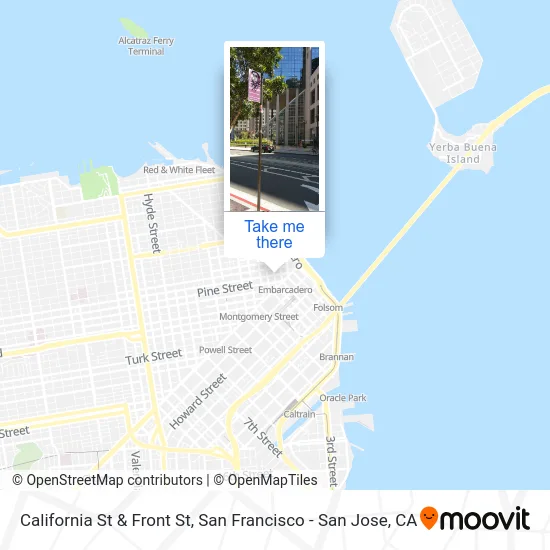 California St & Front St map